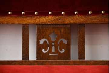 アンティーク家具　大正ロマン　ナラ材の上質な3人掛けソファ