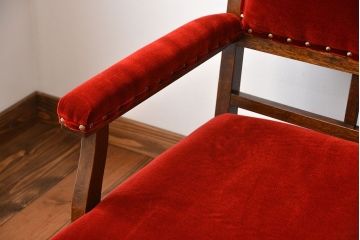 アンティーク家具　大正ロマン　ナラ材の上質な3人掛けソファ