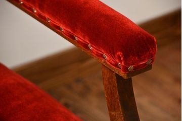 アンティーク家具　大正ロマン　ナラ材の上質な3人掛けソファ