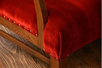 アンティーク家具　大正ロマン　ナラ材の上質な3人掛けソファ