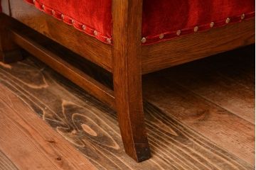 アンティーク家具　大正ロマン　ナラ材の上質な3人掛けソファ