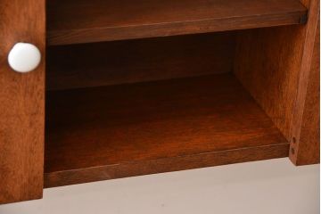 アンティーク家具　アンティーク　気泡ガラス入り!古い木製のお洒落な壁掛けキャビネット