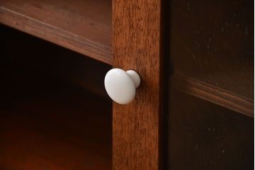 アンティーク家具　アンティーク　気泡ガラス入り!古い木製のお洒落な壁掛けキャビネット