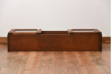 アンティーク家具　アンティーク　気泡ガラス入り!古い木製のお洒落な壁掛けキャビネット