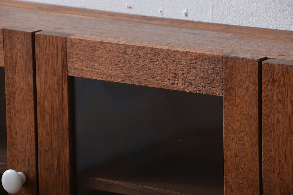 アンティーク家具　アンティーク　古い木製のお洒落な壁掛け戸棚(2)