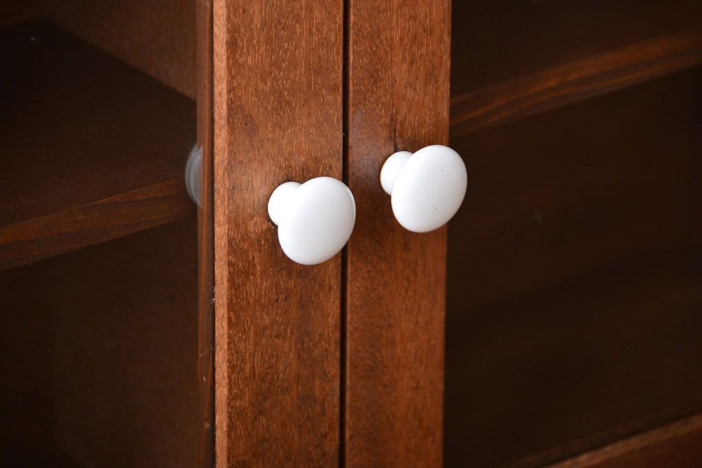 アンティーク家具　アンティーク　古い木製のお洒落な壁掛け戸棚(2)