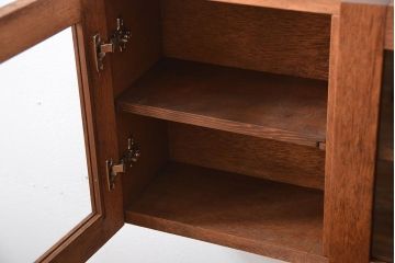 アンティーク家具　アンティーク　古い木製のお洒落な壁掛け戸棚(2)