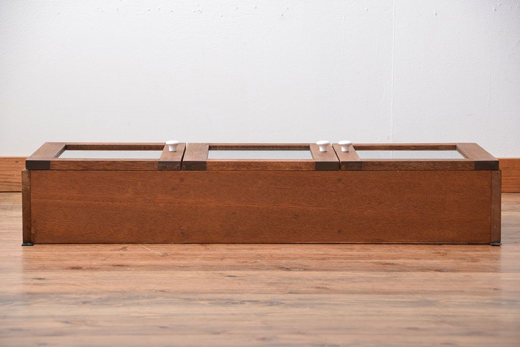 アンティーク家具　アンティーク　古い木製のお洒落な壁掛け戸棚(2)