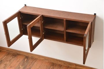 アンティーク家具　アンティーク　古い木製のお洒落な壁掛け戸棚(1)