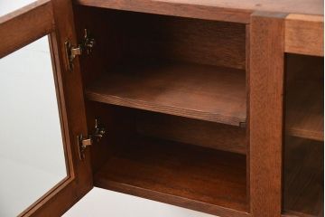 アンティーク家具　アンティーク　古い木製のお洒落な壁掛け戸棚(1)