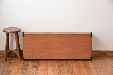 アンティーク家具　アンティーク　古い木製のお洒落な壁掛け戸棚(1)