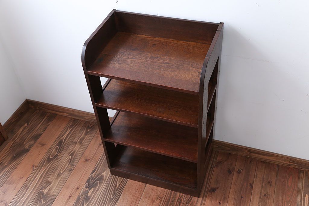 レトロ家具　和製アンティーク　古いナラ材のレトロな本棚