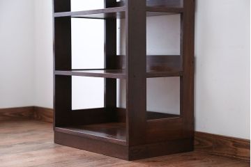 レトロ家具　和製アンティーク　古いナラ材のレトロな本棚