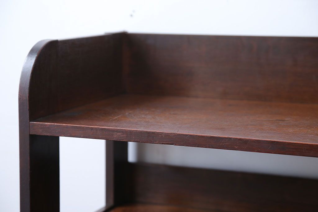 レトロ家具　和製アンティーク　古いナラ材のレトロな本棚