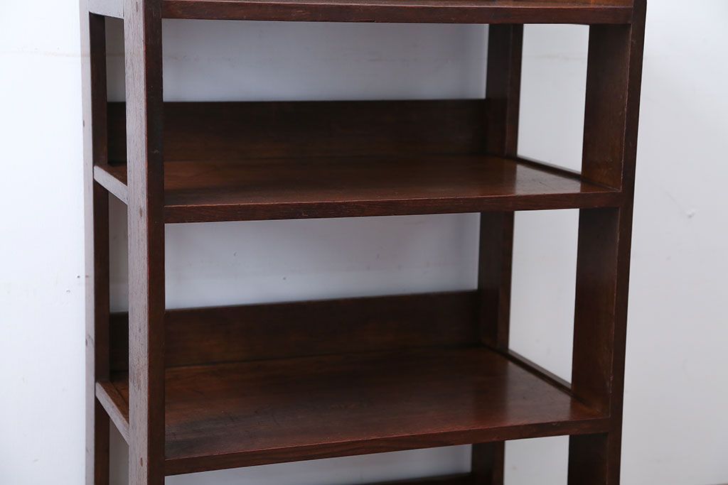 レトロ家具　和製アンティーク　古いナラ材のレトロな本棚