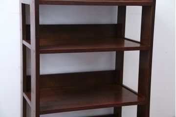 レトロ家具　和製アンティーク　古いナラ材のレトロな本棚