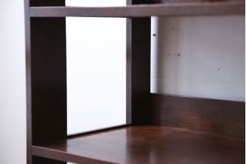 レトロ家具　和製アンティーク　古いナラ材のレトロな本棚