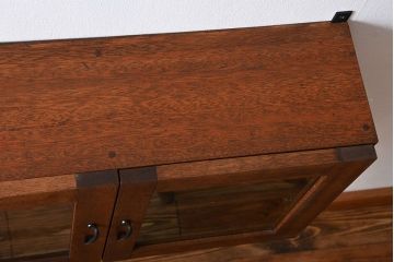 アンティーク家具　アンティーク　古い木製のお洒落な壁掛け戸棚(3)