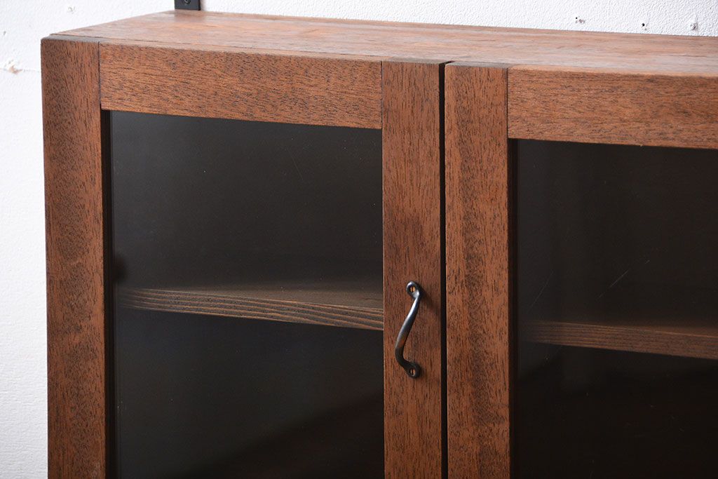 アンティーク家具　アンティーク　古い木製のお洒落な壁掛け戸棚(3)