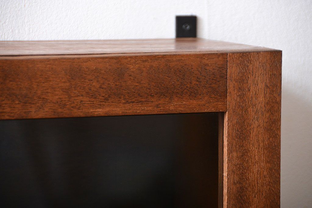 アンティーク家具　アンティーク　古い木製のお洒落な壁掛け戸棚(3)