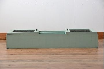 アンティーク家具　アンティークペイント　金網仕上げ扉のお洒落な壁掛けキャビネット