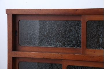 アンティーク家具　和製アンティーク　結霜ガラス入り!おしゃれな茶箪笥