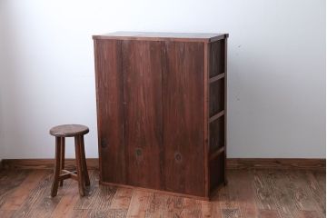 アンティーク家具　和製アンティーク　結霜ガラス入り!おしゃれな茶箪笥