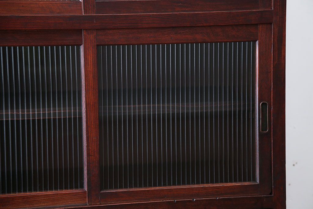 アンティーク家具　古民具・骨董　前面欅材のアンティーク重ね食器棚