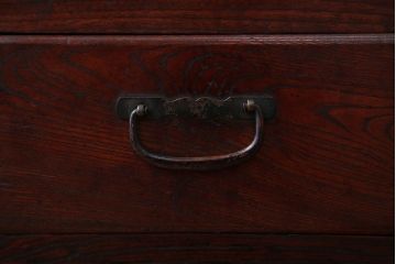 アンティーク家具　古民具・骨董　前面欅材のアンティーク重ね食器棚