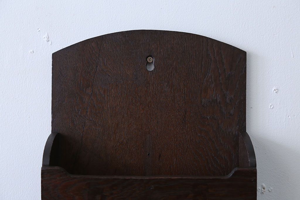 アンティーク雑貨　アンティーク　古いナラ材の壁掛けレターラック(状差し)