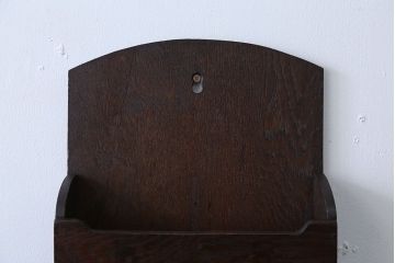 アンティーク雑貨　アンティーク　古いナラ材の壁掛けレターラック(状差し)