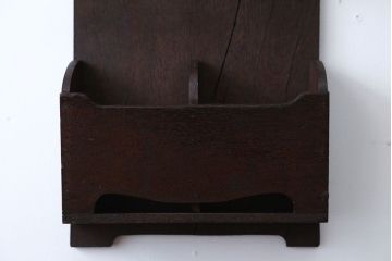 アンティーク雑貨　アンティーク　古いナラ材の壁掛けレターラック(状差し)