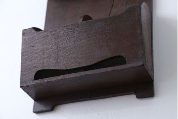 アンティーク雑貨　アンティーク　古いナラ材の壁掛けレターラック(状差し)