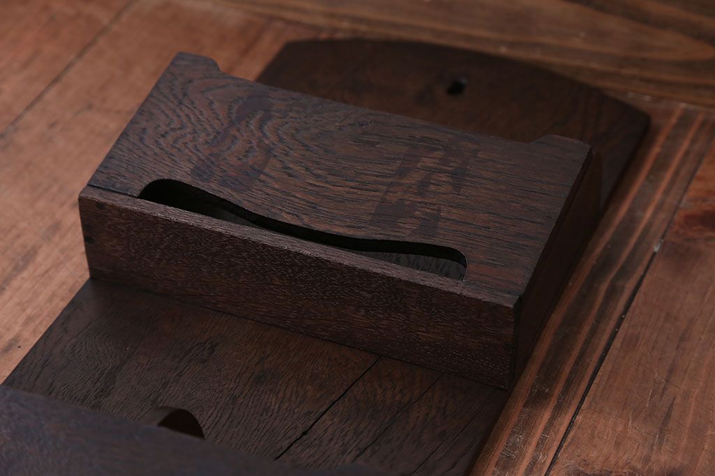 アンティーク雑貨　アンティーク　古いナラ材の壁掛けレターラック(状差し)