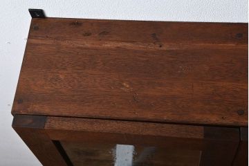 アンティーク家具　アンティーク　気泡ガラス入り!シンプルでナチュラルな縦型の壁掛け戸棚(2)