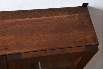 アンティーク家具　アンティーク　気泡ガラス入り!シンプルでナチュラルな縦型の壁掛け戸棚(2)