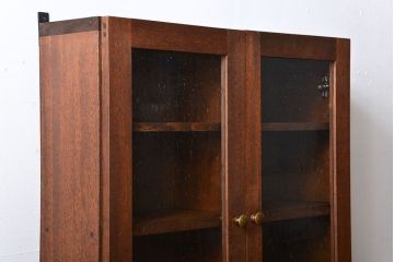 アンティーク家具　アンティーク　気泡ガラス入り!シンプルでナチュラルな縦型の壁掛け戸棚(2)