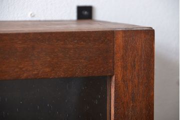 アンティーク家具　アンティーク　気泡ガラス入り!シンプルでナチュラルな縦型の壁掛け戸棚(2)