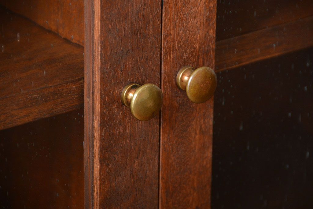 アンティーク家具　アンティーク　気泡ガラス入り!シンプルでナチュラルな縦型の壁掛け戸棚(2)