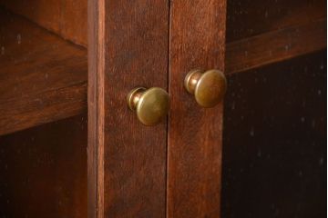 アンティーク家具　アンティーク　気泡ガラス入り!シンプルでナチュラルな縦型の壁掛け戸棚(2)