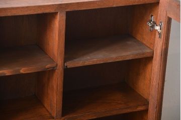 アンティーク家具　アンティーク　気泡ガラス入り!シンプルでナチュラルな縦型の壁掛け戸棚(2)