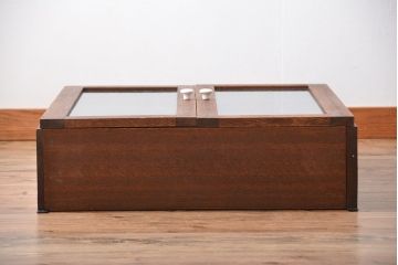 アンティーク家具　アンティーク　気泡ガラス入り!シンプルでナチュラルな縦型の壁掛け戸棚(1)