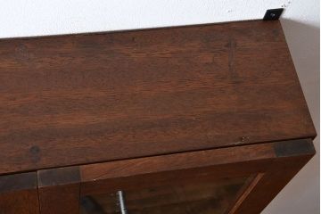 アンティーク家具　アンティーク　気泡ガラス入り!シンプルでナチュラルな縦型の壁掛け戸棚(3)