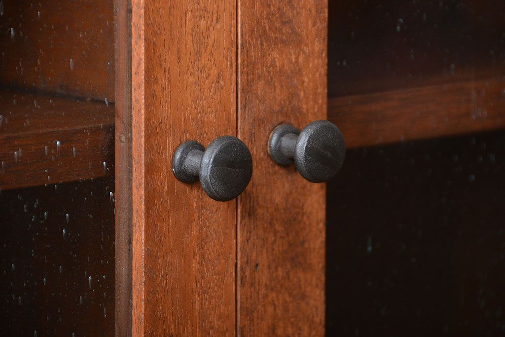 アンティーク家具　アンティーク　気泡ガラス入り!シンプルでナチュラルな縦型の壁掛け戸棚(3)