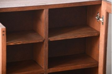 アンティーク家具　アンティーク　気泡ガラス入り!シンプルでナチュラルな縦型の壁掛け戸棚(3)