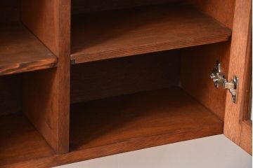 アンティーク家具　アンティーク　気泡ガラス入り!シンプルでナチュラルな縦型の壁掛け戸棚(3)