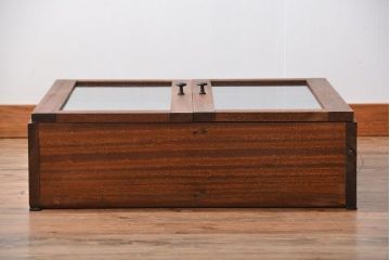 アンティーク家具　アンティーク　気泡ガラス入り!シンプルでナチュラルな縦型の壁掛け戸棚(3)