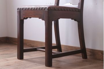 アンティーク家具　フランスアンティーク　本革座面のかわいいダイニングチェア(1)