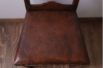 アンティーク家具　フランスアンティーク　本革座面のかわいいダイニングチェア(1)