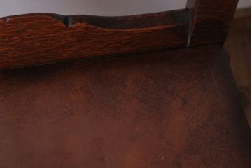 アンティーク家具　フランスアンティーク　本革座面のかわいいダイニングチェア(1)